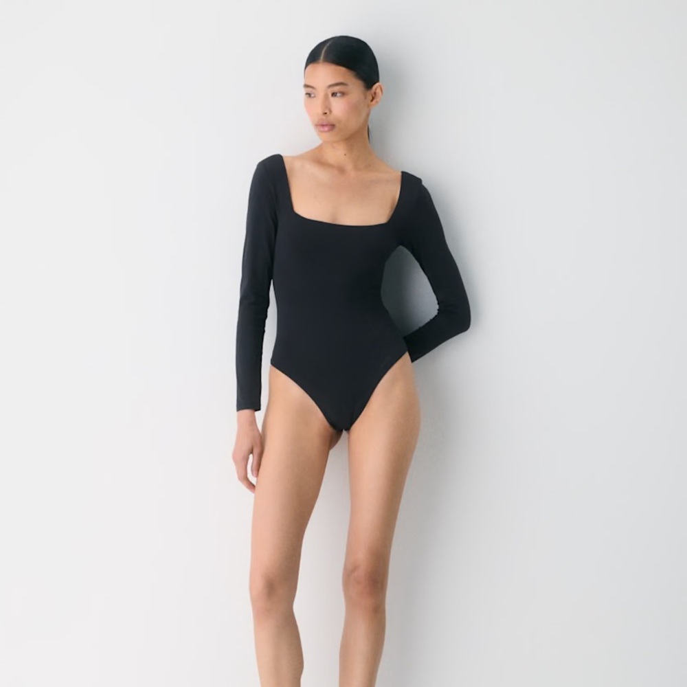 Aritzia Black Square Neck Bodysuit